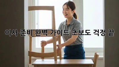 이사 준비 완벽 가이드: 초보도 걱정 끝!