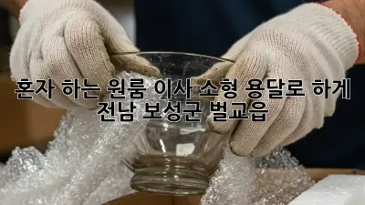 혼자 하는 원룸 이사? 소형 용달로 轻松하게! (전남 보성군 벌교읍)